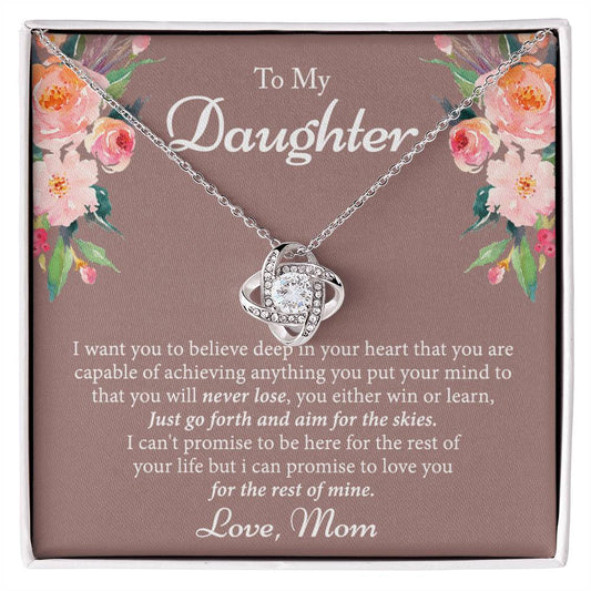 Mother To Daughter Gifts Necklace - Sterling Daughter Necklace Gifts Birthday Jewelry Gift For Girls Teen Daughter Christmas Anniversary Graduation Gift For Daughter, Mom And Daughter Gifts
