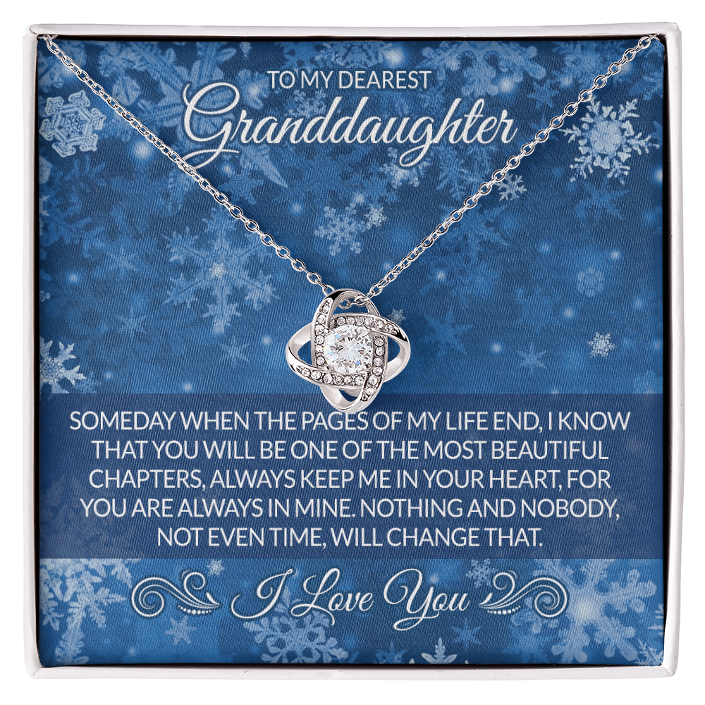 Granddaughter Love Knot Necklace - To My Dearest Granddaughter Necklace From Grandma Grandmother, I Love You Necklace Christmas For Granddaughter, Gift Necklace For Granddaughter Christmas Necklace