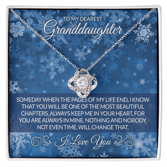 Granddaughter Love Knot Necklace - To My Dearest Granddaughter Necklace From Grandma Grandmother, I Love You Necklace Christmas For Granddaughter, Gift Necklace For Granddaughter Christmas Necklace