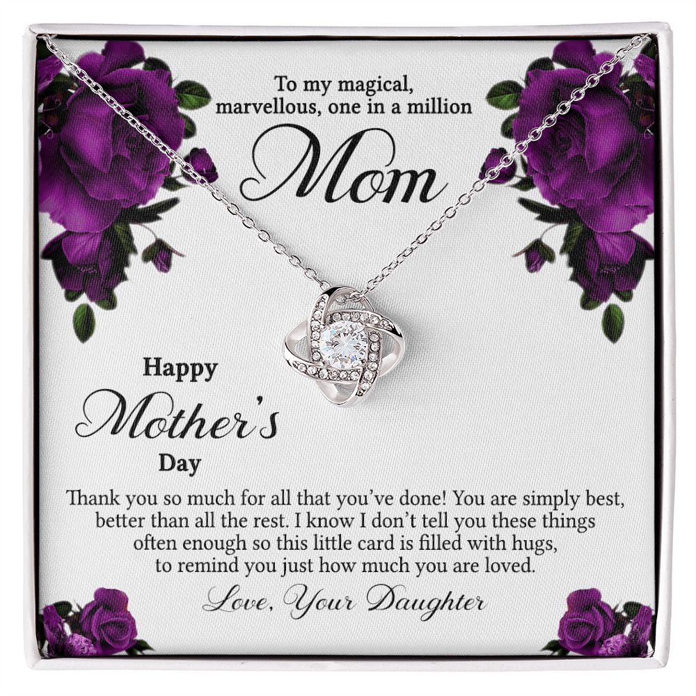 To My Mom Necklace From Daughter, Happy Mother's Day Necklace Gift For Women, Jewelry For Mom, Thank You Necklace Gift For Mom On Mothers Day, Anniversary, Birthday Mother And Daughter Gift Necklace