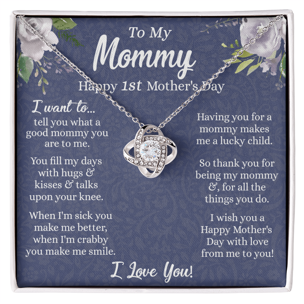 1st Mother's Day Necklace Gift, To My Mommy Love Knot Necklace From Daughter, Necklace Gift For Mom, Happy Mother's Day Necklace, Birthday Necklace For Mom Anniversary Jewlry Gift For Women
