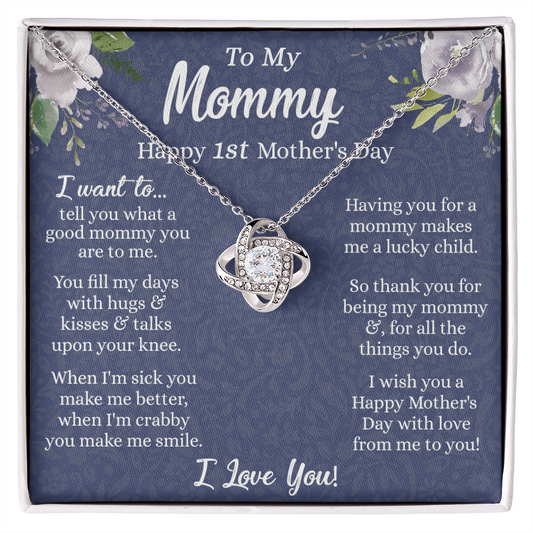 1st Mother's Day Necklace Gift, To My Mommy Love Knot Necklace From Daughter, Necklace Gift For Mom, Happy Mother's Day Necklace, Birthday Necklace For Mom Anniversary Jewlry Gift For Women