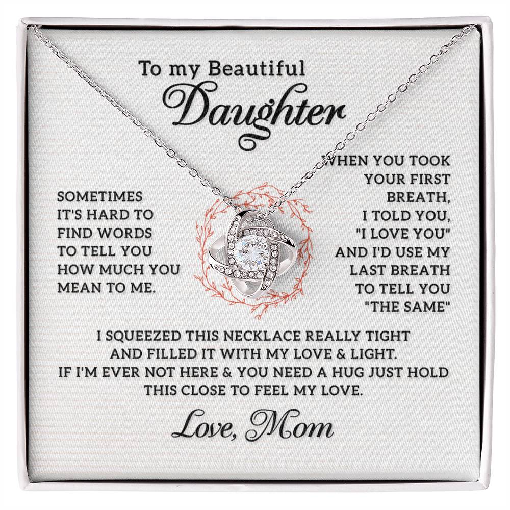 To My Beautiful Daughter Necklace from Mom, Mother and Daughter Gift Necklace, Gift for Daughter, Necklace for Daughter, Jewelry Gift For Girls, Little Girl, Sometimes It's Hard Gift Necklace