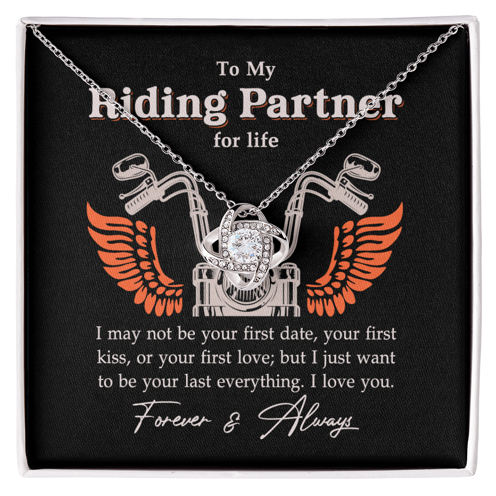 To My Riding Partner Necklace From Husband, Boyfriend Gift For Riding Partner Necklace Biker Woman Birthday Gift Anniversar Necklace for Her Romantic Girlfriend Gift Necklace Includes Message
