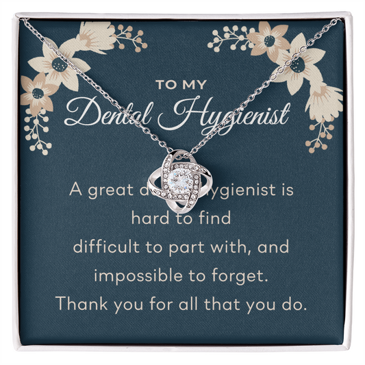 Personalized Gift Love Knot Necklace Gift For Dental Hugienist, Dental Hygienist Gift Necklace, Assistant Present Gift Necklace, Thank you Appreciation For Dental Hygienist Custom More Necklace