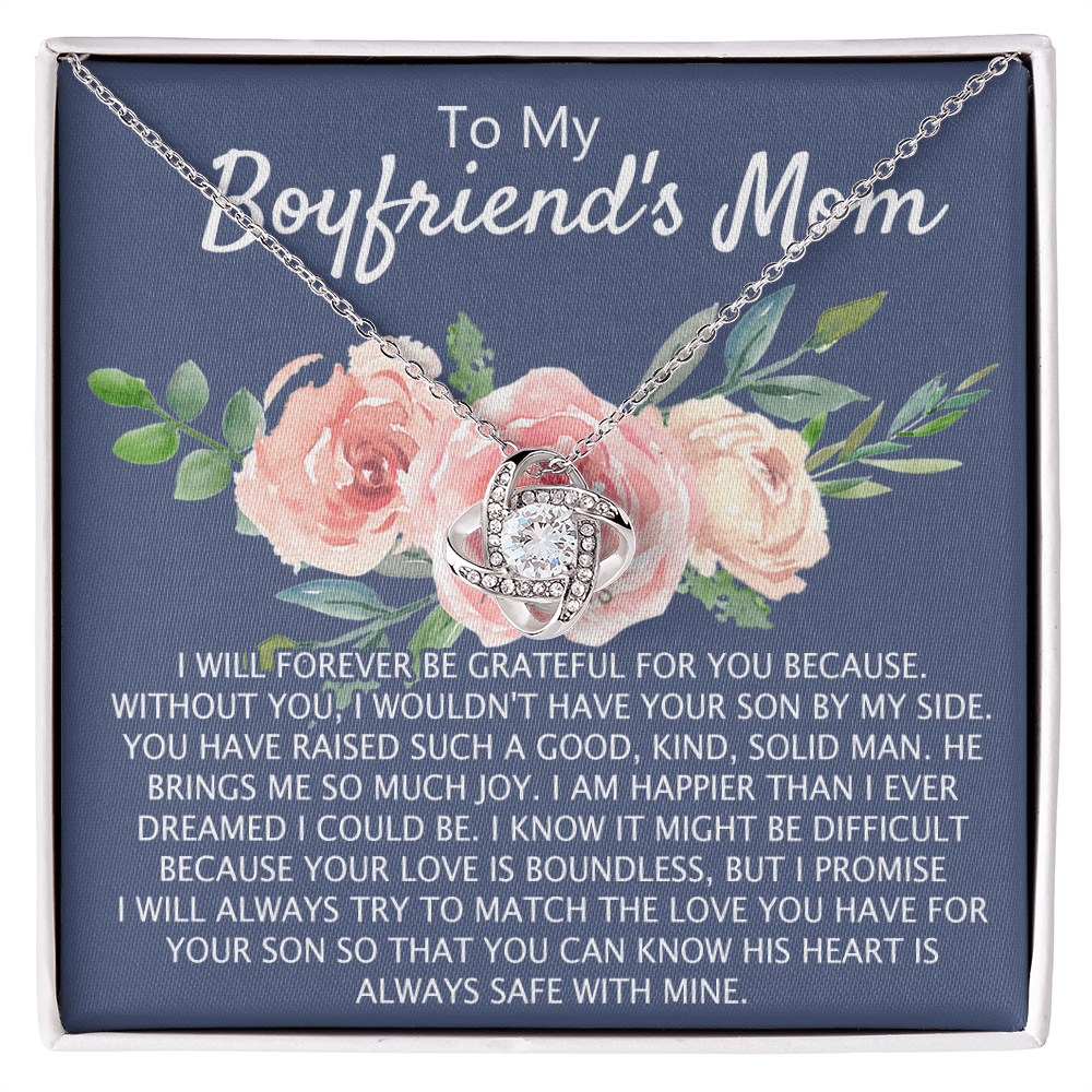 To My Boyfriend's Mom Necklace From Girlfriend, Mother's Day Necklace, Birthday For Boyfriend's Mom, Boyfriend's Mom Love Knot Necklace Jewelry For Women Gifts For Boyfriends Mom From Girlfriend Mom