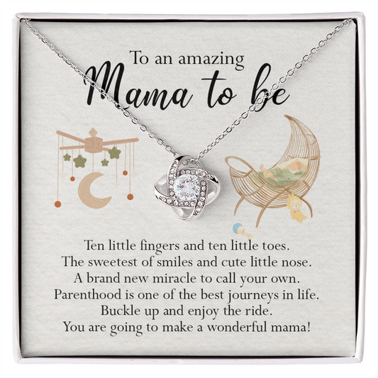 To An Mama To Be Gift Necklace, To An Amazing Mama To Be Love Knot Necklace For New Mom Expecting Mom Mother's Day Gift Idea Necklace For New Mom, Mama To Be Gift Necklace Jewelry Gift for Women