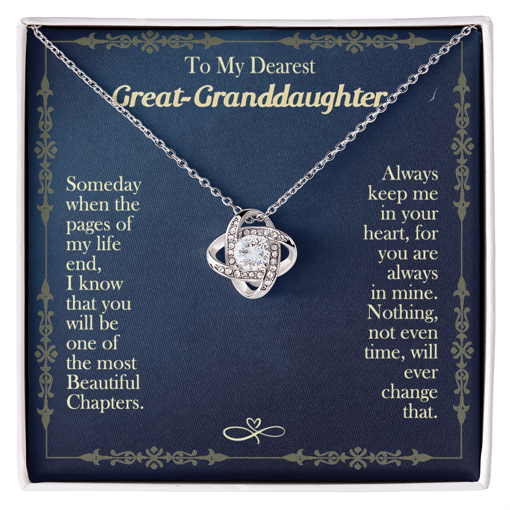 Granddaughter Gifts Necklacce from Grandma - To My Dearest Great Granddaughter Love Knot Necklace from Grandma Jewelry Gift for Girls, Granddaughter Pendant Necklaces gifts Birthday Graduation Gift