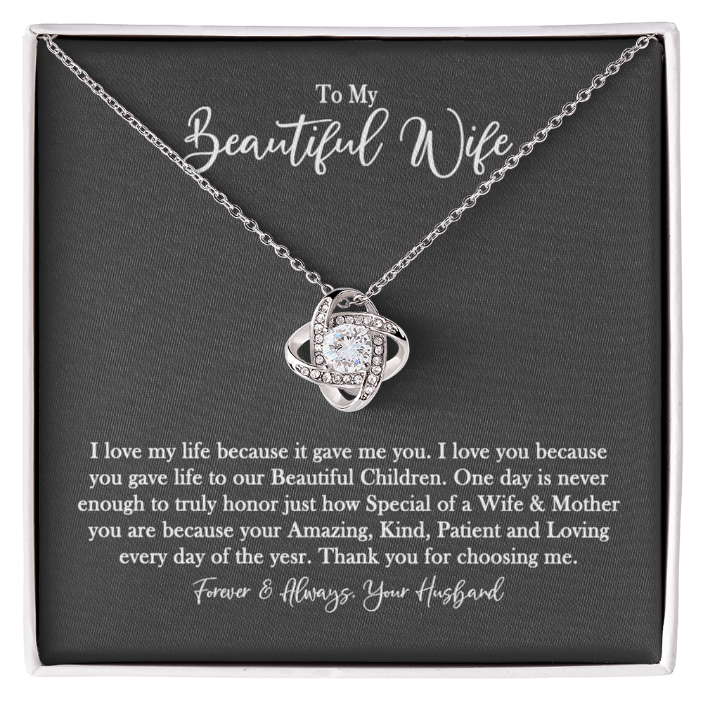 To My Beautiful Wife Necklace From Husband Valentines Day Necklace Gift For Wife, Soulmate Gift Necklace Personalized Gift Jewelry For Women, Romantic Gift Necklace, Because It Gave Me You Necklace