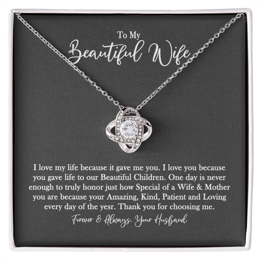 To My Beautiful Wife Necklace From Husband Valentines Day Necklace Gift For Wife, Soulmate Gift Necklace Personalized Gift Jewelry For Women, Romantic Gift Necklace, Because It Gave Me You Necklace