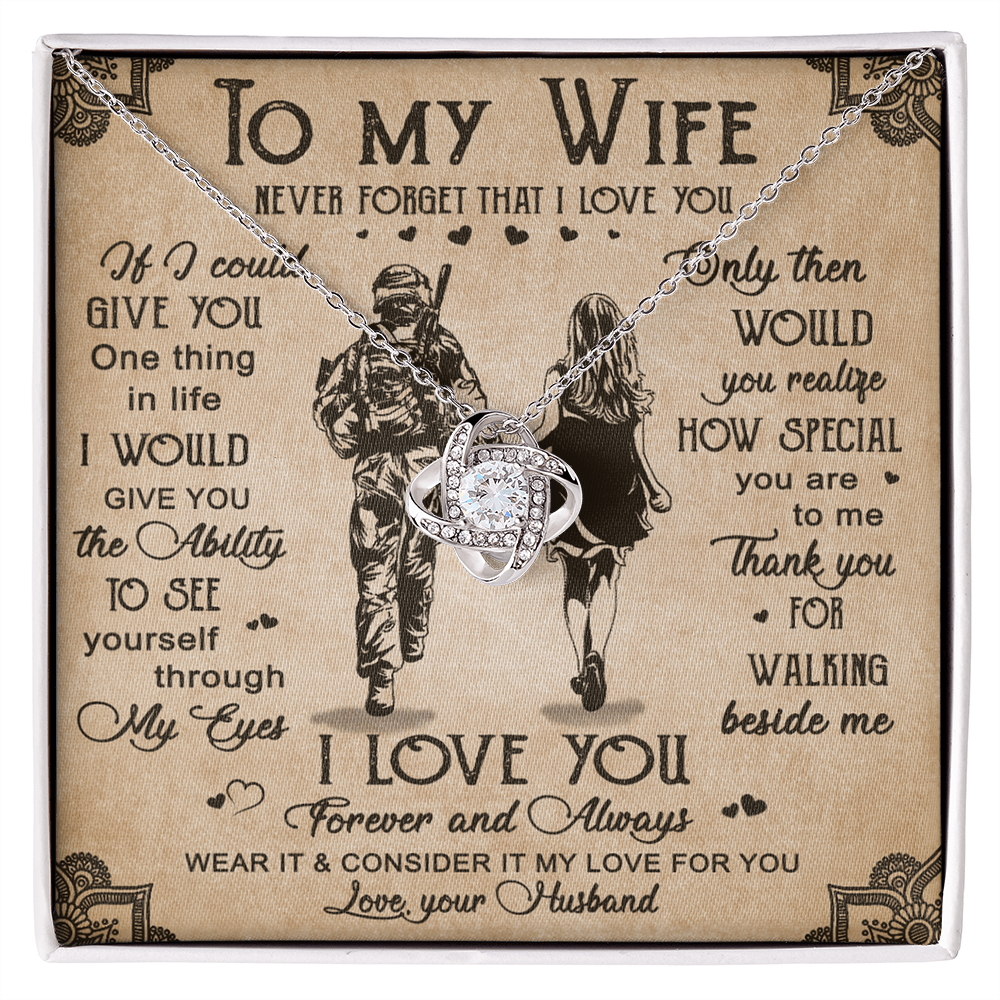 Soldier Necklace Husband To Wife - Forever And Always Necklace Gift For Wife, Jewelry Gift For Women, To My Wife Necklace Gift From Husband On Anniversary, Army Gift Necklace, Military Gift For Wife