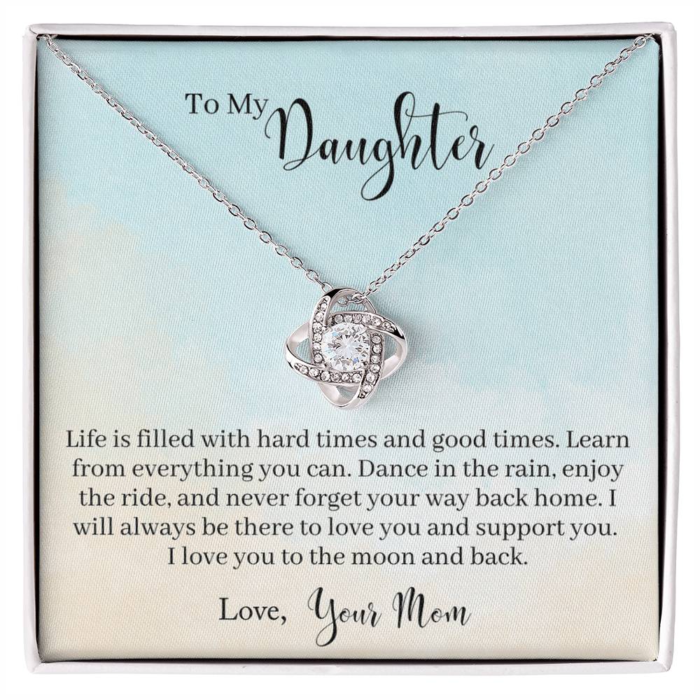 To My Daughter Love Knot Necklace From Mom, Happy Graduation Gift Necklace, Mother And Daughter Love Knot Necklace, Daughter Gift Necklace From Mommy Mother To Daughter Jewelry Gift For Girls