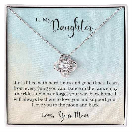 To My Daughter Love Knot Necklace From Mom, Happy Graduation Gift Necklace, Mother And Daughter Love Knot Necklace, Daughter Gift Necklace From Mommy Mother To Daughter Jewelry Gift For Girls