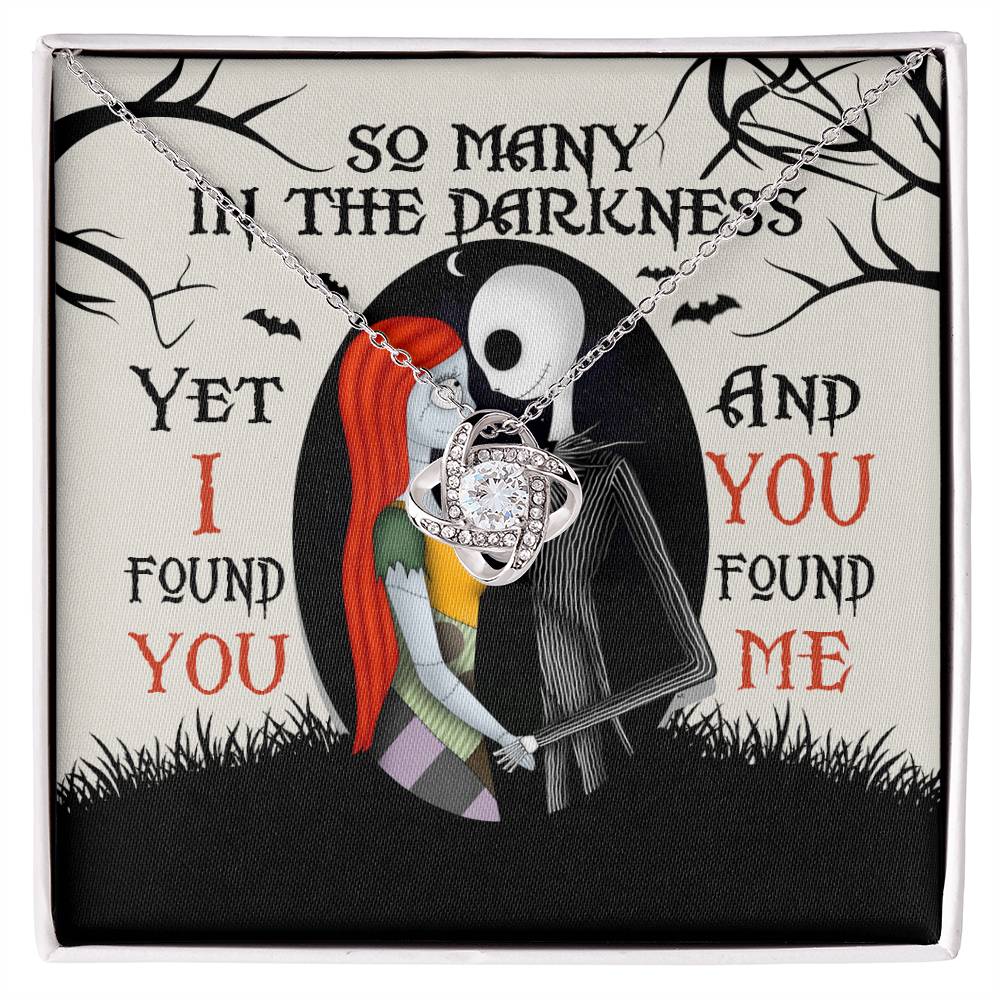 Jack and Sally Necklace, Gift for Girlfriend Soulmate Fiance Halloween Christmas
