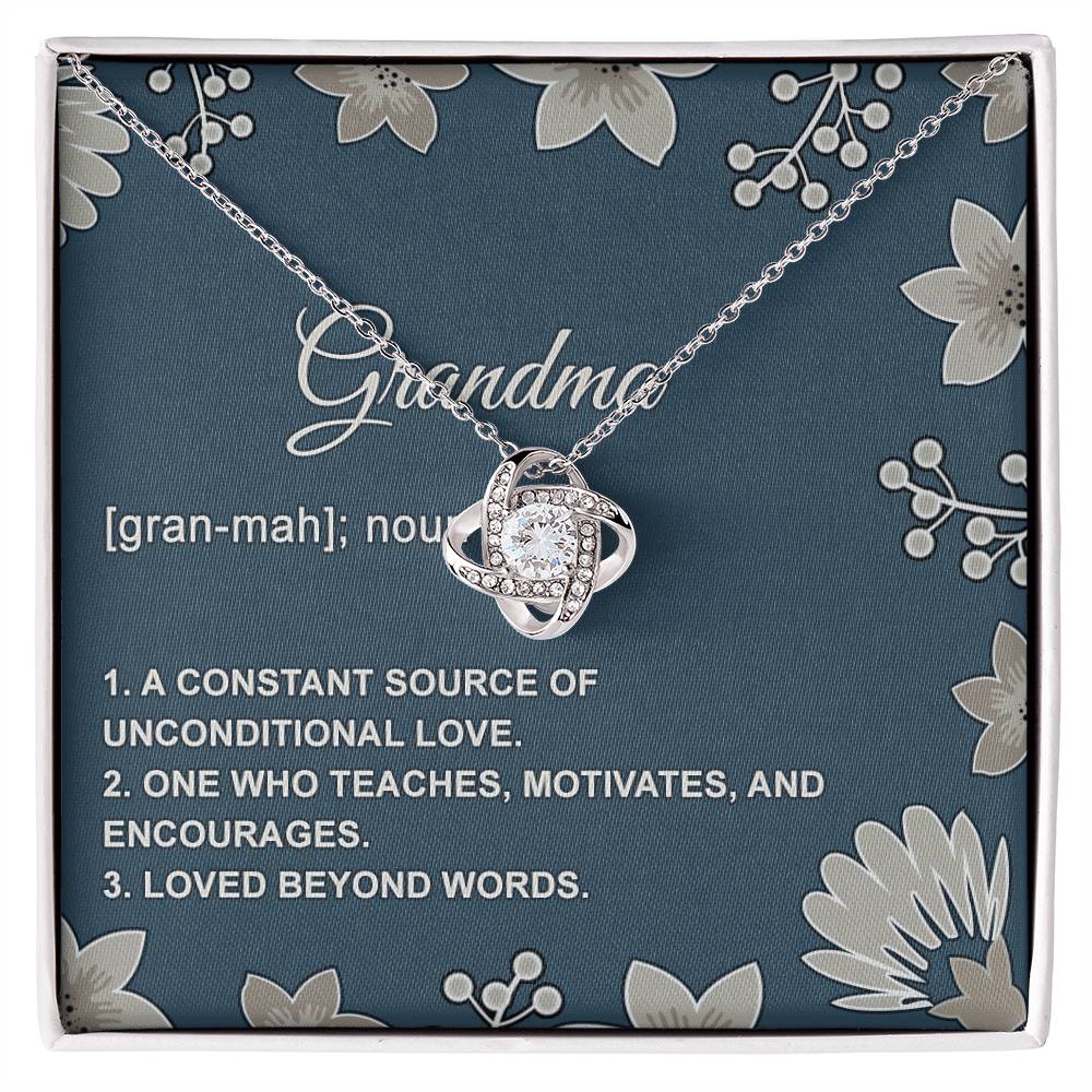 Jewelry Gift for Women, Grandma Gift Pendant, Grandma Gift Necklace - To My Grandma Love Knot Necklace From Granddaughter, Grandmother Grandma Love Beyond Words Necklace Gift For Grandma On Birthday