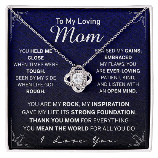 To My Loving Mom Necklace, Mom Love Knot Necklace From Daughter And Mother Necklace, You Held Me Close Necklace Gift For Mom, Loving Mom Gift Necklace, I Love You Necklace Gift For Mom, Jewelry Gift