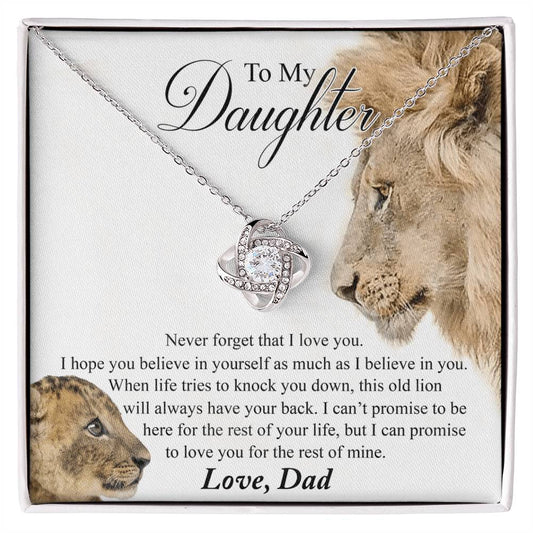 to My Daughter Gift Necklace This Old Lion Will Always Have Your Back Necklace Daughter Necklace From Dad - Daughter gifts from dad Includes Gift Box Jewelry Gift For Girls, Little Girl Necklace