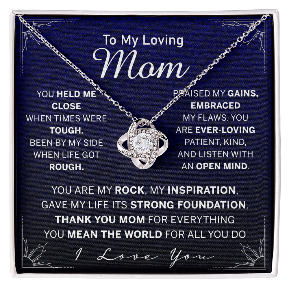 To My Loving Mom Necklace, Mom Love Knot Necklace From Daughter And Mother Necklace, You Held Me Close Necklace Gift For Mom, Loving Mom Gift Necklace, I Love You Necklace Gift For Mom, Jewelry Gift