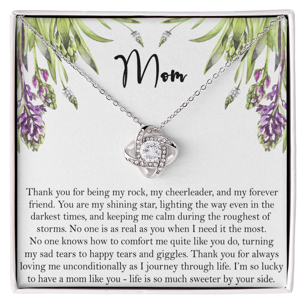 Thank You Mom Gift Necklace, To My Mom Love Knot Necklace Gift From Daughter And Mother Love Knot Pendant Gift For Mom, Bonus Mom Gift Necklace Thank You Pendant Gift For Mom, Jewelry Gift For Women
