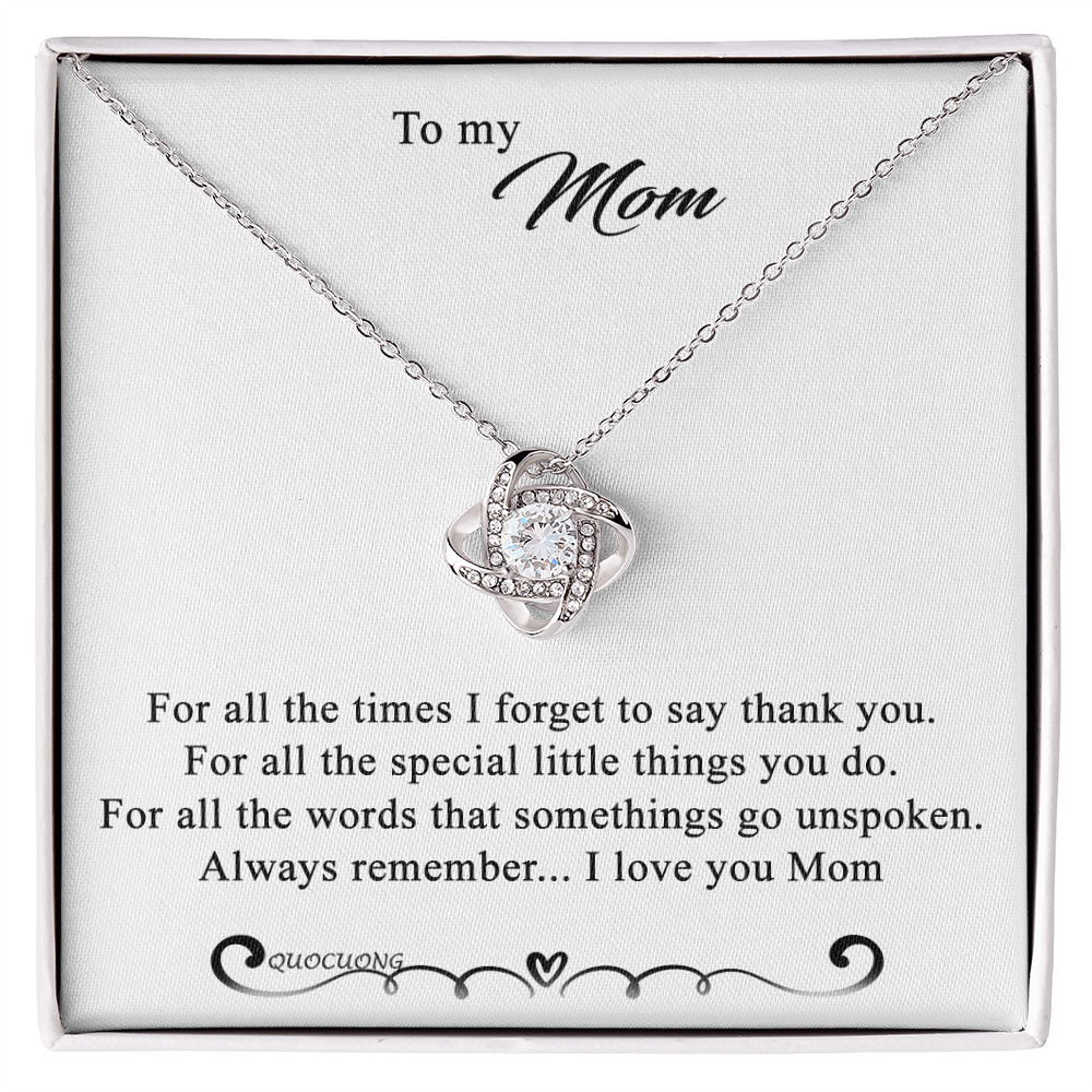 To My Mom Love Knot Necklace Special Gift Birthday Mothers Day Gift For Mom