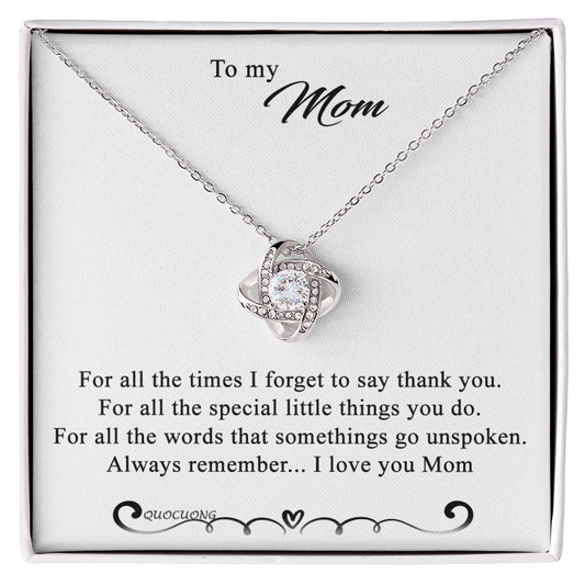 To My Mom Love Knot Necklace Special Gift Birthday Mothers Day Gift For Mom