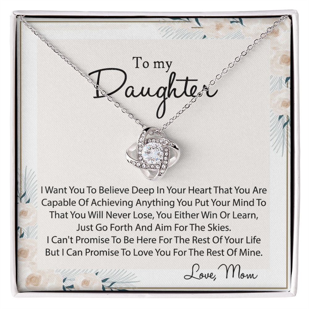 To My Daughter Gift Necklace Pendant From Mom, Mother to Daughter Necklace Gift Idea for Her, Girls Necklace On Graduation Gift Birthday Gift Christmas Gift From Mother And Daughter Jewelry