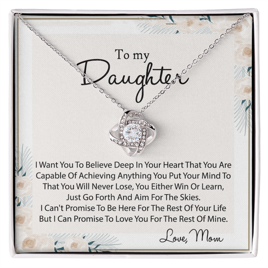 To My Daughter Gift Necklace Pendant From Mom, Mother to Daughter Necklace Gift Idea for Her, Girls Necklace On Graduation Gift Birthday Gift Christmas Gift From Mother And Daughter Jewelry
