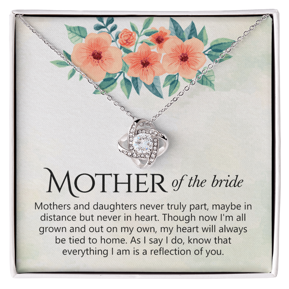 The Love Knot Necklace Mother Of The Bride, Mother Of The Bride Gift Necklace, Mother Of The Bride Gift Love Knot Pendant Necklace For Mother Of The Bride, Mother Of Bride Jewelry Gift For Women