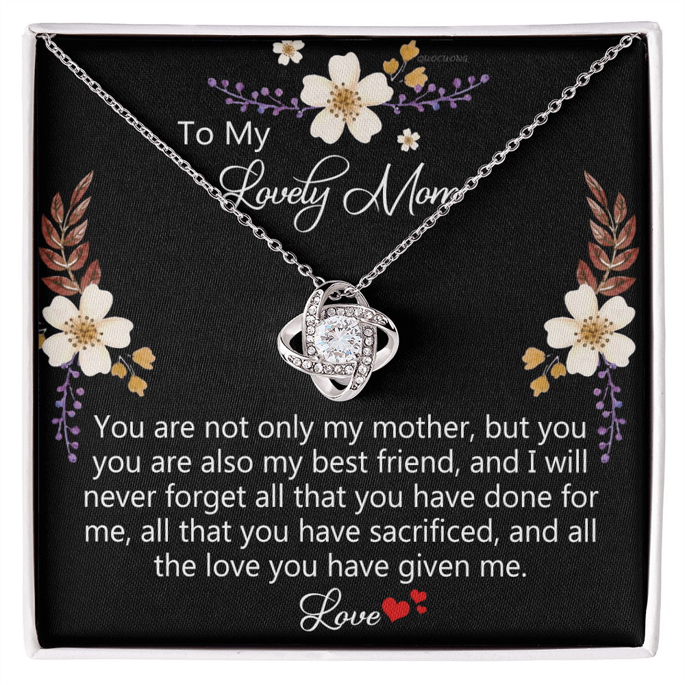 Lovely Mom Necklace, To My Mom Necklace From Daughter Gift For Mom On Birthday Gift Anniversary, Mother' Day Wedding Day Necklace Gift For Mom, Lovely Mom Jewelry Gift For Women, Mom Gift Necklace