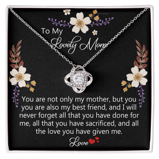 Lovely Mom Necklace, To My Mom Necklace From Daughter Gift For Mom On Birthday Gift Anniversary, Mother' Day Wedding Day Necklace Gift For Mom, Lovely Mom Jewelry Gift For Women, Mom Gift Necklace