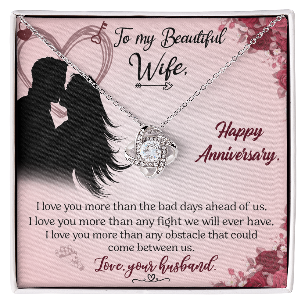 To My Beautiful Wife Necklace From Husband Valentines Day Necklace Gift For Wife Soulmate Gift Necklace Personalized Gift Jewelry For Women, Romantic Gift Necklace, Happy Anniversary Necklace