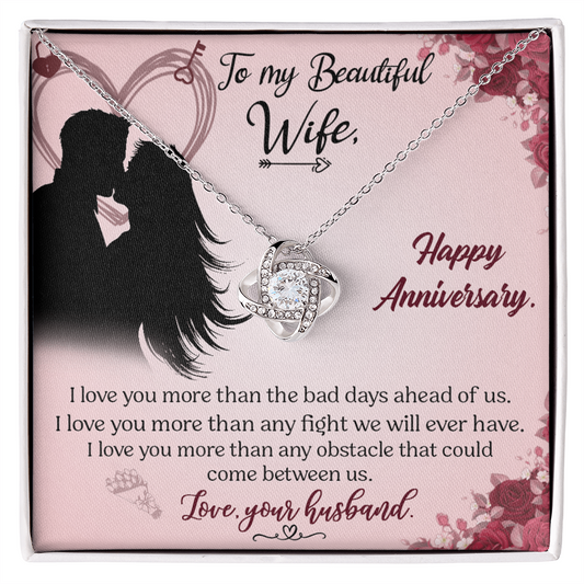 To My Beautiful Wife Necklace From Husband Valentines Day Necklace Gift For Wife Soulmate Gift Necklace Personalized Gift Jewelry For Women, Romantic Gift Necklace, Happy Anniversary Necklace