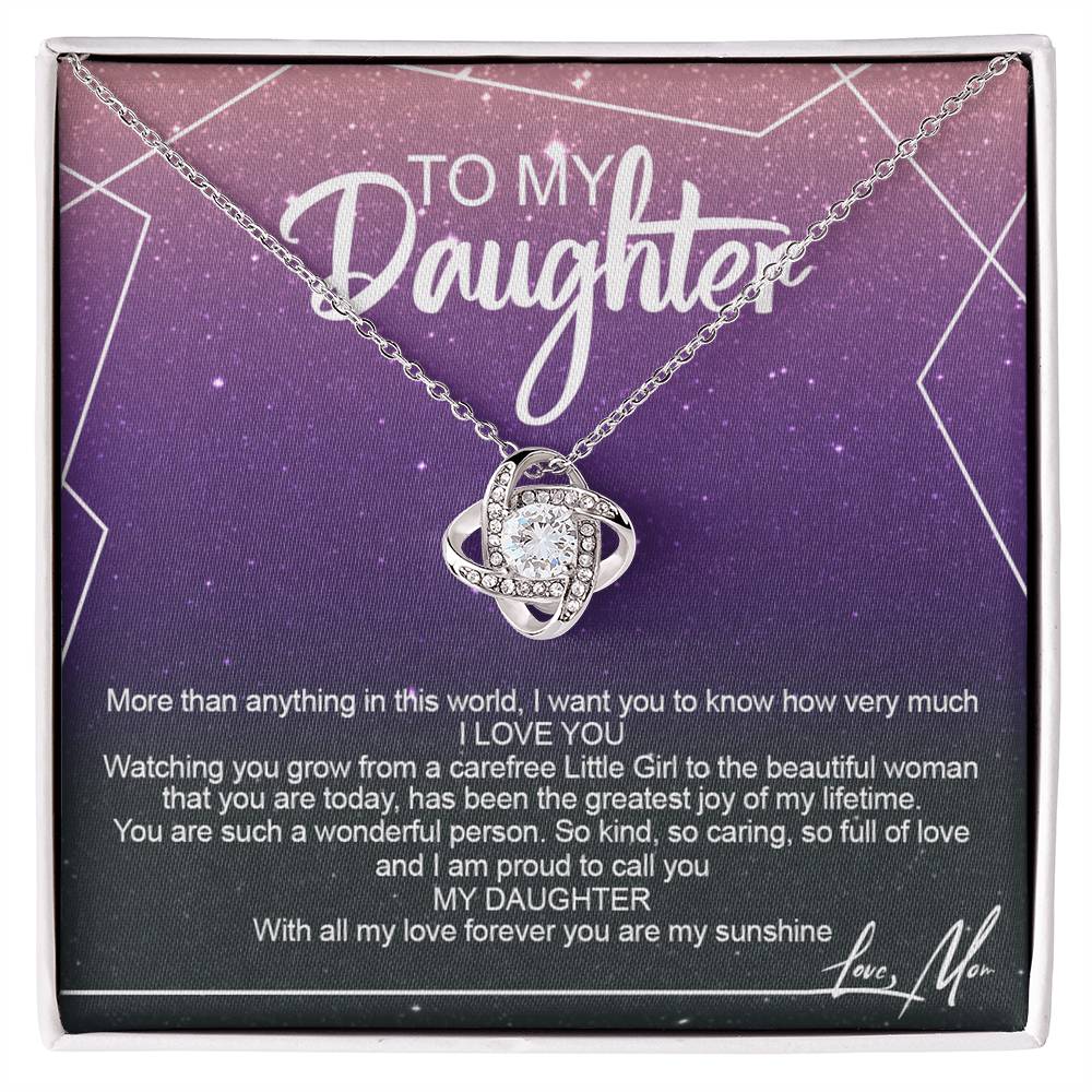 To My Daughter Necklace Gift from Mom or Dad, Sentimental Gift for Her, Daughter Gift On Birthday Gift, Graduation Gift Message Card and Gift Box styles To Daughter, Jewelry Gift For Little Girls