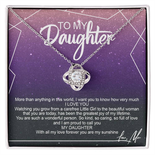 To My Daughter Necklace Gift from Mom or Dad, Sentimental Gift for Her, Daughter Gift On Birthday Gift, Graduation Gift Message Card and Gift Box styles To Daughter, Jewelry Gift For Little Girls