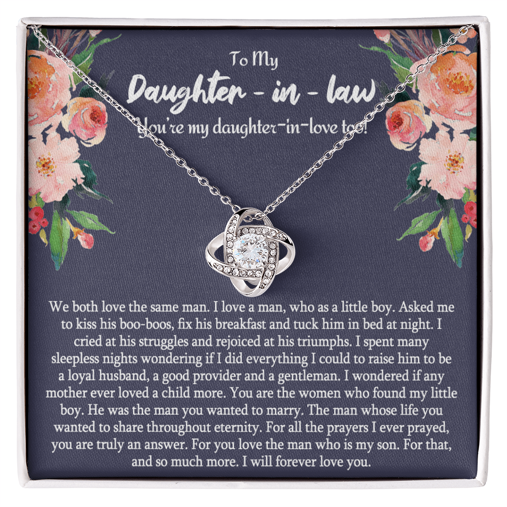 Daughter in Law Gifts Necklace From Mother in Law To My Bonus Daughter in Law Pendant From Mom, Mother Jewelry with Message Card and Gift Box Surprise Gift for Daughter in Law, Daughter in Law Gift