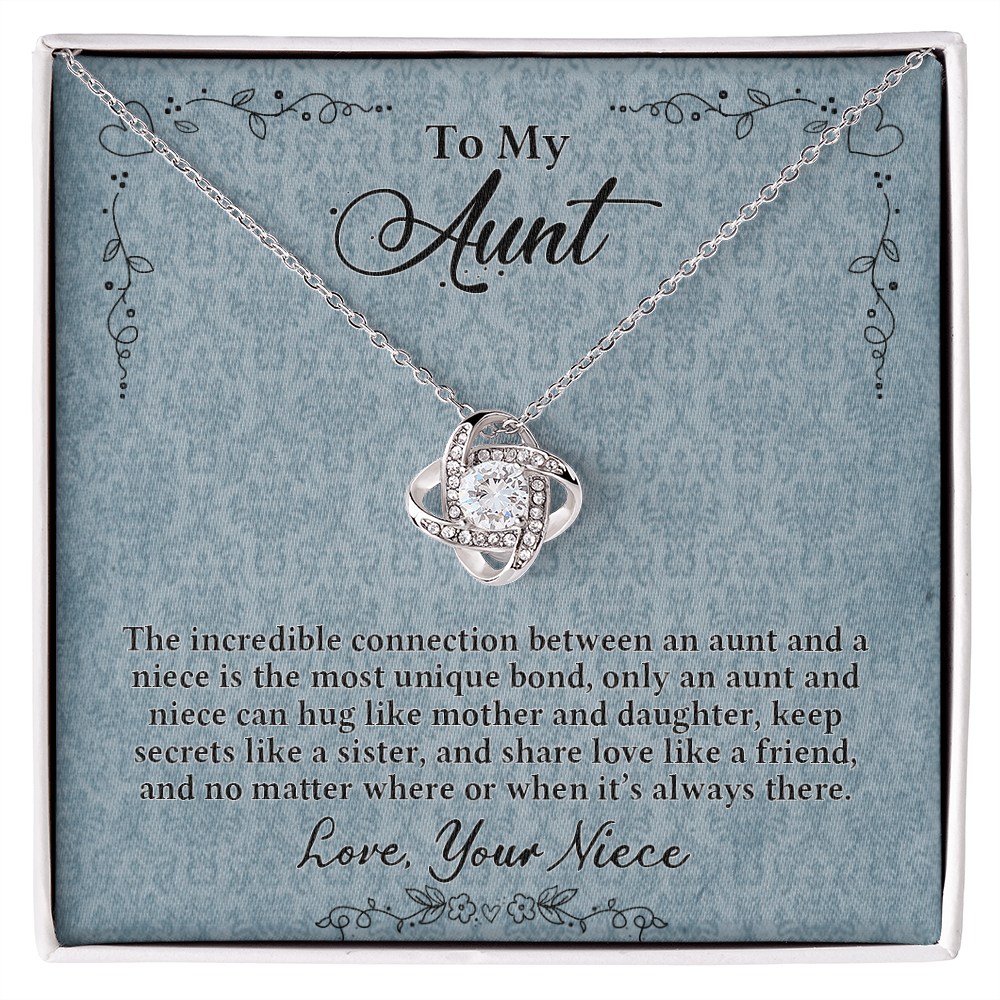 Aunt Gift Necklace, Aunt Wedding Gift from Bride, Wedding Gift from Niece, To My Aunt Love Knot Necklace From Niece Birthday Gift Graduation Gift Necklace, New Aunt Gift Necklace, Jewelry For Women