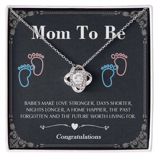 Mom To Be Love Knot Necklace Mom Gift, Gift For New Mom,First Mother's day Gift