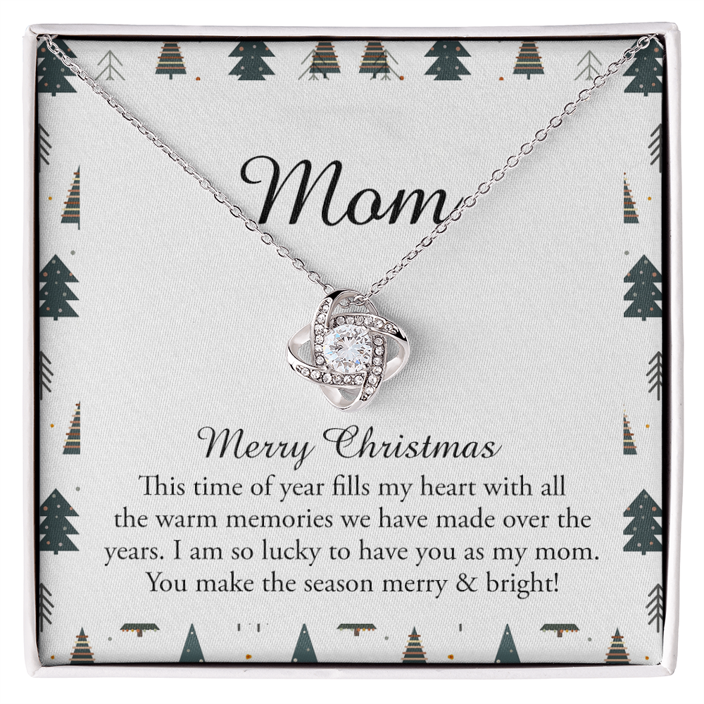 To My Mom Necklace, To My Mom Love Knot Necklace From Daughter Son To Mom Mother In Law Pendant Christmas Necklace Gift For Mother In Law Gift Necklace, Merry Christmas Necklace Gift For Mom, Mommy