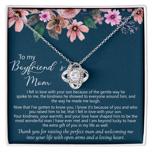 To My Boyfriends Mom Necklace From Girlfriend, Mother And Son Gift Necklace, Gift For Boyfriends Mom Love Knot Necklace Gift For Her, Jewelry For Boyfriend's Mom On Mother's Day Necklace, Christmas