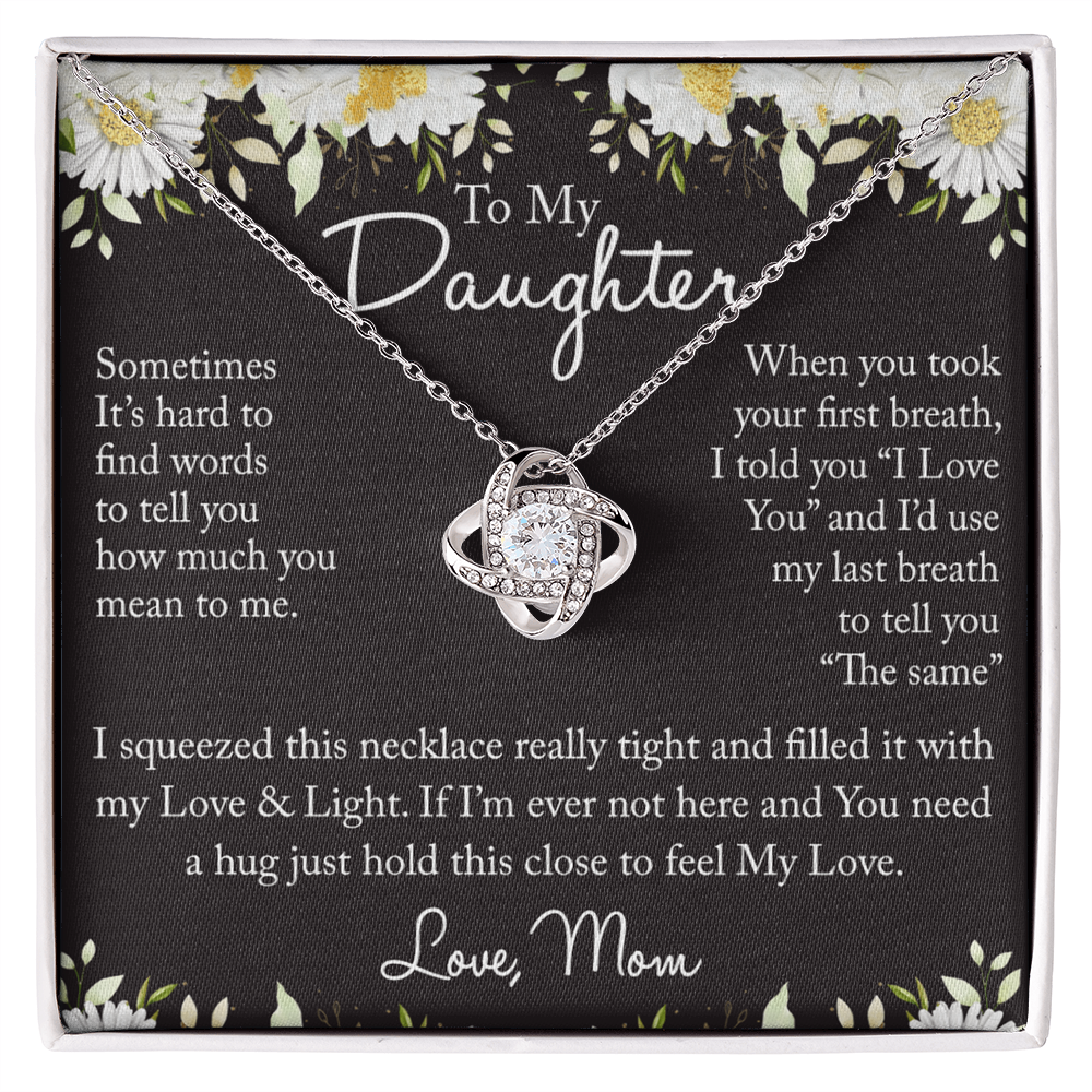 To My Daughter Necklace from Mom, Mother And Daughter Sterling Steel Necklace Gifts from Mom, Necklace for Daughter Birthday Gift Graduation Gifts from Mother To Daughter Jewelry Gift for Girls