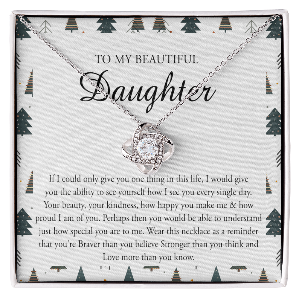To My Beautiful Daughter Necklace Gift from Mom, Mother And Daughter Birthday Gift Christmas from Mother to Daughter Gift Personalized Necklace For Daughter Gifts from Mom Jewelry for Girls