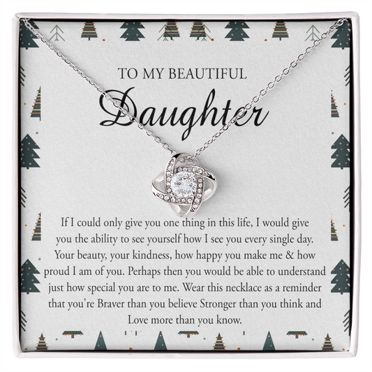 To My Beautiful Daughter Necklace Gift from Mom, Mother And Daughter Birthday Gift Christmas from Mother to Daughter Gift Personalized Necklace For Daughter Gifts from Mom Jewelry for Girls