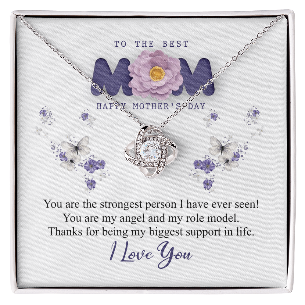 To The Best Mom Necklace From Daughter, Happy Mothers Day Necklace Gift For Mom, Mother And Daughter Love Knot Necklace Gift On Mother's Day Anniversary, Birthday Gift Christmas, Jewelry For Women