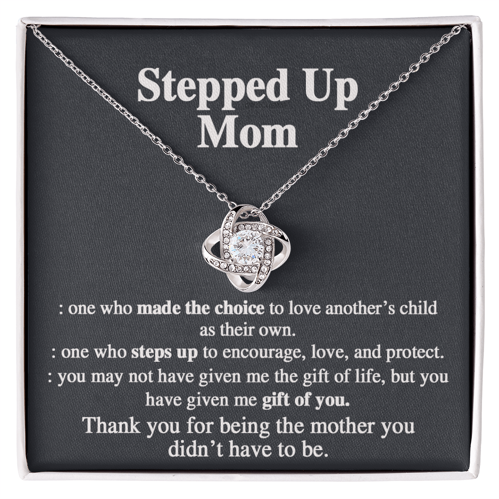 Stepped Mom Necklace, To My Steooed Up Mom Necklace Gift From Daugter, Stepped Up Mom Gift Necklace, Step Up Mommy Necklace To Daughter, Step Mom Jewelry Gift On Birthday, Mother's Day Necklace Gift