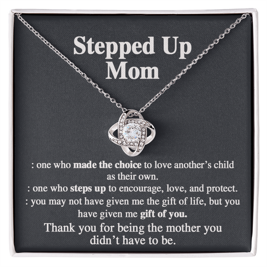 Stepped Mom Necklace, To My Steooed Up Mom Necklace Gift From Daugter, Stepped Up Mom Gift Necklace, Step Up Mommy Necklace To Daughter, Step Mom Jewelry Gift On Birthday, Mother's Day Necklace Gift