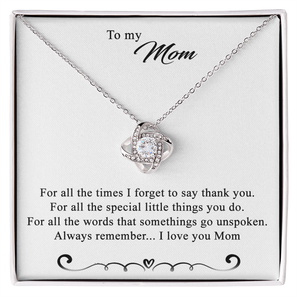 To My Mom Love Knot Necklace Special Gift Birthday Mothers Day Gift For Mom