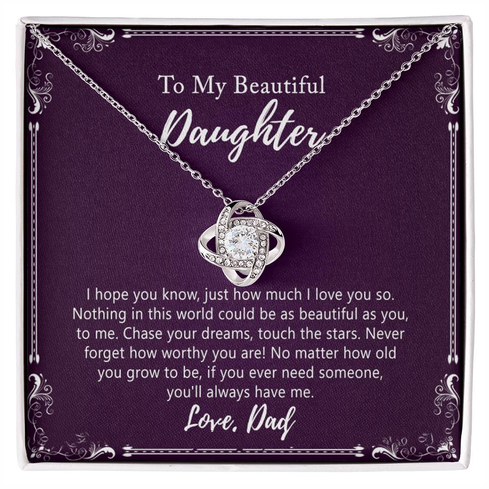 Daughter Gift Necklace, Birthday Gift for Daughter Jewelry Gift for Her Girls - To My Daughter Necklace from Dad Father and Daughter Gift On Birthday Christmas Graduation Gift For Daughter