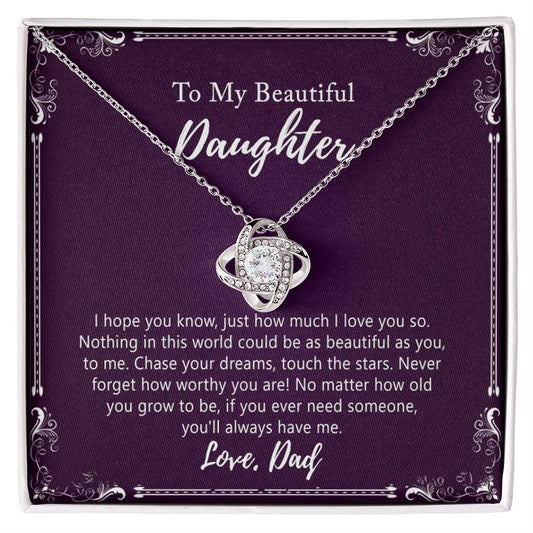 Daughter Gift Necklace, Birthday Gift for Daughter Jewelry Gift for Her Girls - To My Daughter Necklace from Dad Father and Daughter Gift On Birthday Christmas Graduation Gift For Daughter