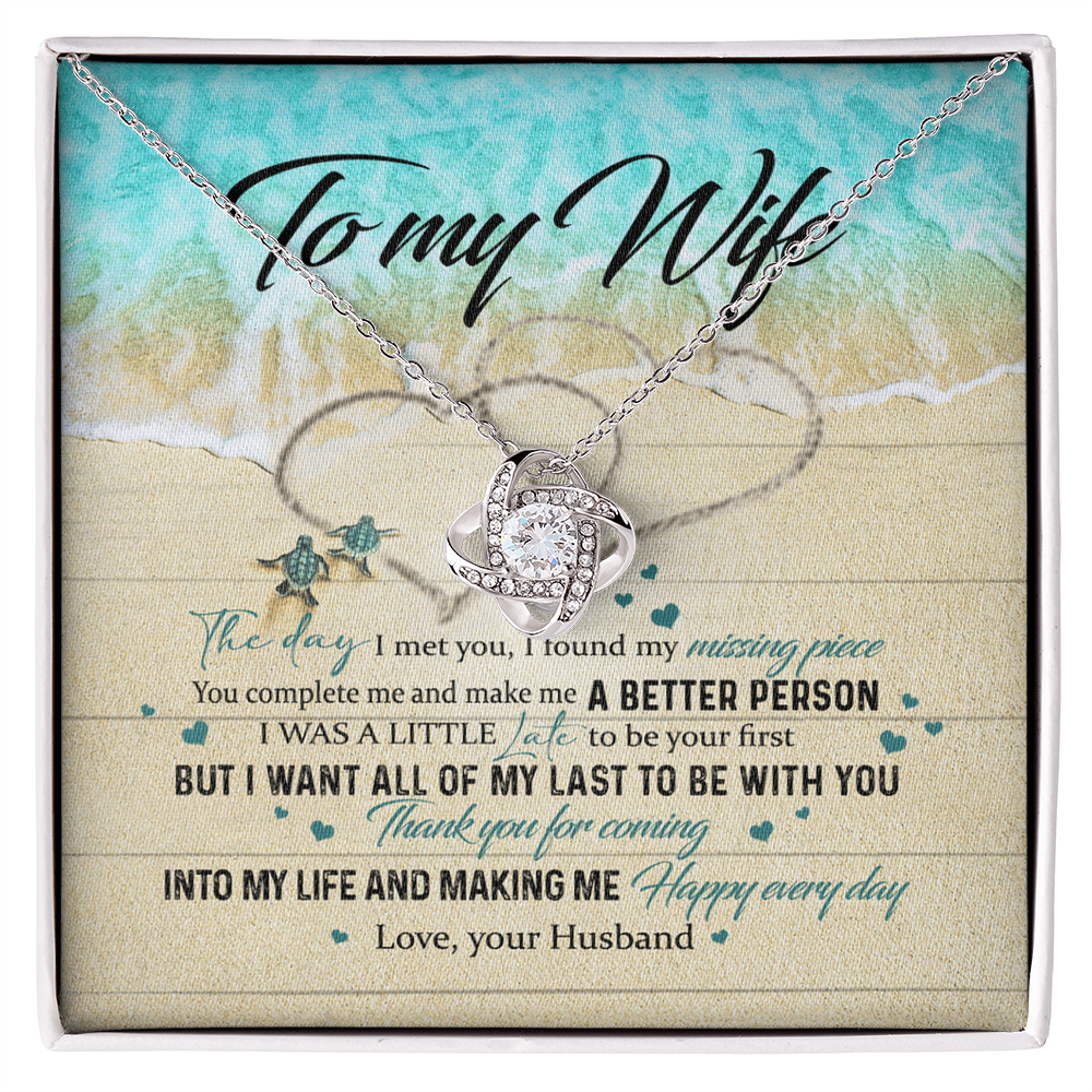 To My Wife Necklace From Husband Happy Every Day Necklace Gift For Wife, Wife Gift Necklace, Husband To Wife Gift Love Knot Pendant Gift From Men Jewelry Gift For Women, Soulmate Gift Pendant