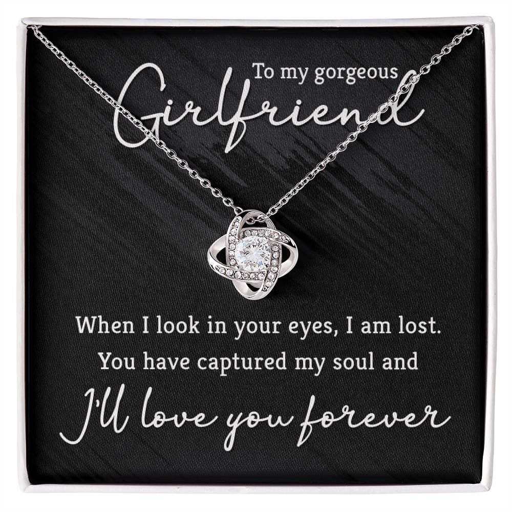 Love Knot Necklace Gift For Her, To My Gorgeous Girlfriend Necklace From Boyfriend On Xmas, Birthday, Anniversary